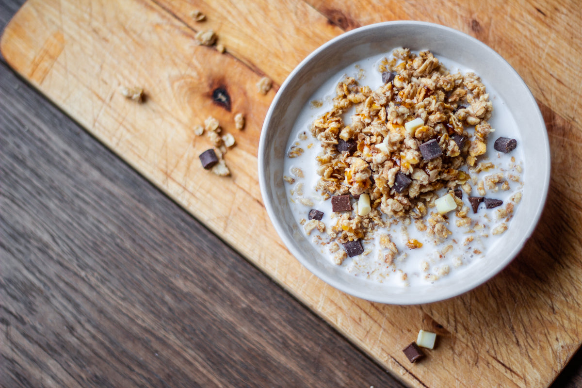 Pot muesli granola chocolade caramel